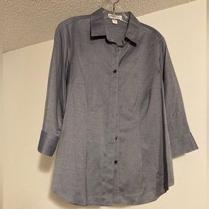 Coldwater Creek Button Down 3 quarter Sleeve No Iron Shirt